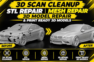 3d scan cleanup stl designing 3d scan repair fix mesh for 3d printing