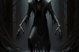 draw creepy and detailed horror character illustration