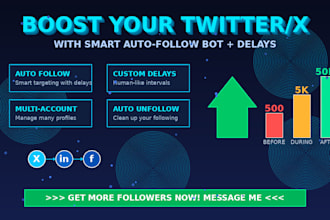 boost your twitter with auto follow bot and smart delay