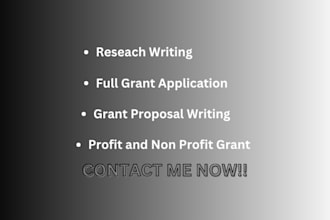expert grant writer and researcher for nonprofits and startups