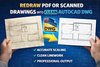 convert PDF or scanned drawings into clean autocad dwg