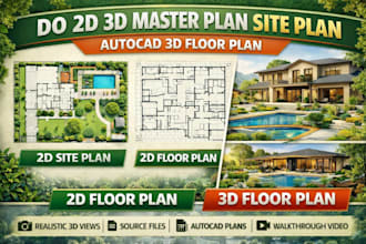 do 3d master plan 2d site plan autocad 3d floor plan as a landscape architect