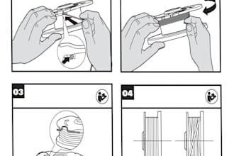 create step by step, instruction manual line drawings