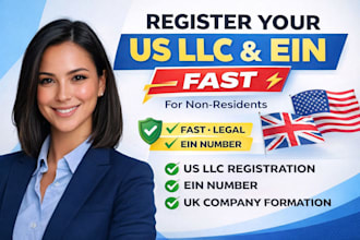 register US llc, ein and UK company formation for non residents