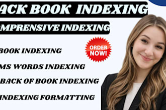 create a professional book index or back of book indexing in 24 hours