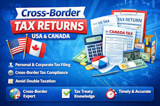 prepare cross border tax return us and canada for personal or corporate
