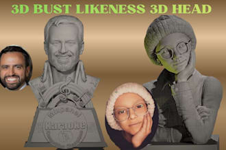 realistic 3d bust head model face likeness stl file for 3d printing in blender