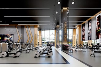 3d model from google map,commercial gym building,layout plan,fitness center area