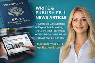 write and publish news article for eb1 media coverage