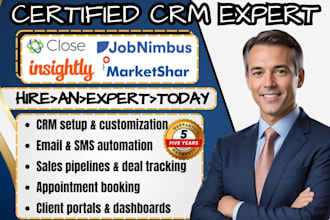 build insightly close CRM jobnimbus marketsharp workflow exterior contractors