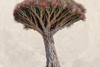create vintage botanical digital art prints
