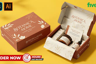 design product box packaging mailer box, subscription box, gift box with 3d