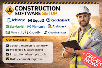 setup joblogic eque2 clockshark servicem8 planyard archdesk knowify cleanmanager