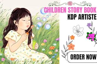 illustrate children story book watercolor picture book kids illustration kdp art