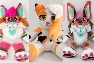 design custom plush toy cute plushies stuffed animal oc plush character concept