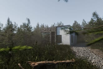 create a 3d render of a house