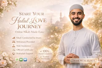 perform online nikah as imam, shahada and provide marriage certificate worldwide
