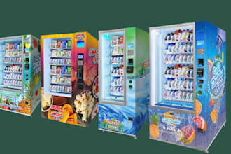 design creative vending machine wrap, atm machine wrap and custom machine wrap