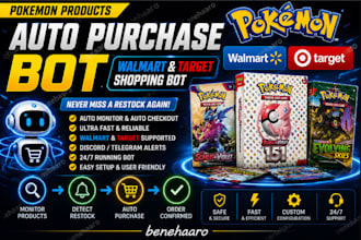 setup auto purchase bot pokemon products bot shopping bot walmart bot target bot