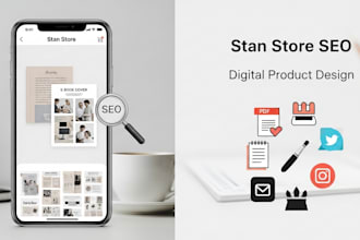 setup esty shop do product  listing stan store seo digital product design