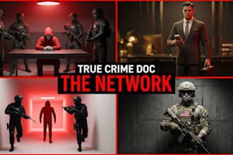 create cinematic 3d documentary youtube thumbnails like fern, vox, magnates medi