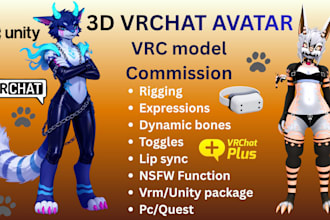custom vrchat avatar nsfw vrc avatar anime fursona VR character VR model