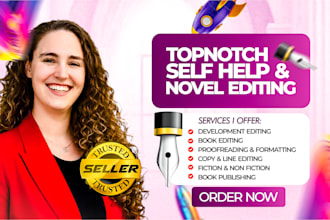 professionally edit your self help book, nonfiction or novel manuscript