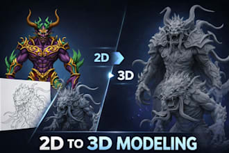 convert 2d to 3d model, image to 3d printable stl, character, figurine