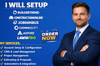 setup buildertrend stack constructiononline jobnimbus commusoft aspire lawnpro