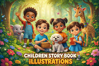 illustrate children story book illustration kids story book children book cover