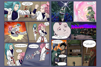 color anime webtoon manga comic book cartoon character design line art