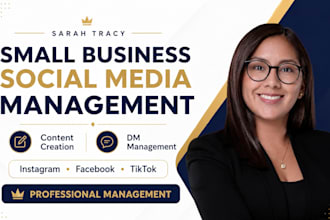 be small business social media manager, handle customer dm with content strategy