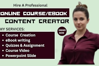 create masterclass online course content ebook creation presentation video slide