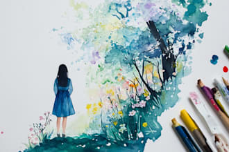 do a watercolor illustration