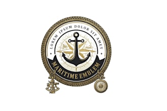 unique modern anchor, nautical logo t shirt design