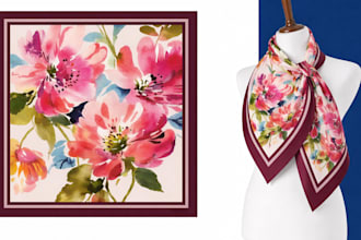 create customized scarf, bandana, shawl and hijab designs