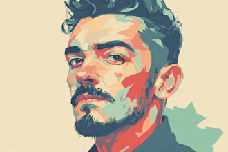 create simple cartoon portrait