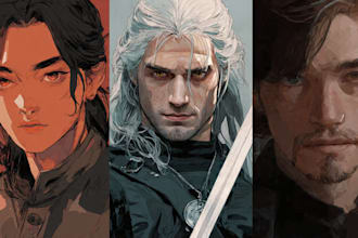 draw anime, realistic portrait or dnd character
