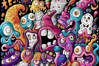 draw fun, quirky, and custom doodle art just for you