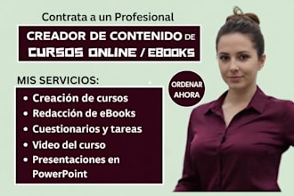 contenido de curso online tipo masterclass creacion de ebook
