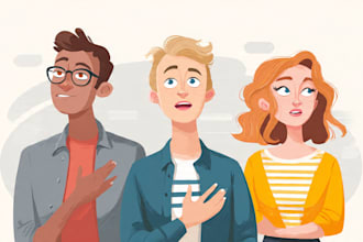 flat vector character illustration for anything