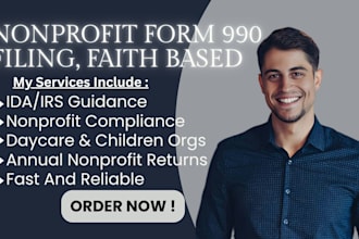 file form 990 and nonprofit annual returns for daycare, faith, or animal orgs