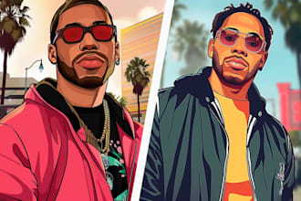draw gta style vector cartoon portrait from your photo