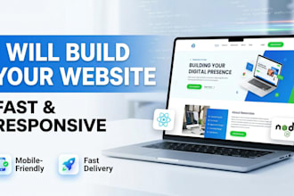 build fast responsive react or HTML, CSS website in 3 days