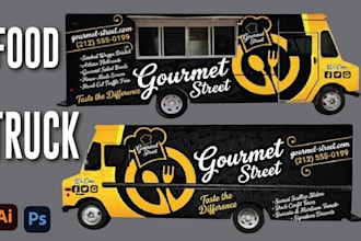 design food truck and food trailer wrap and food logo