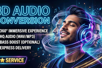 make 8d audio remix for your youtube channel or personal object