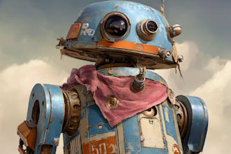 design a cute or cartoon robot character illustration