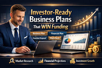 write investor ready business plan with market research and financial projects