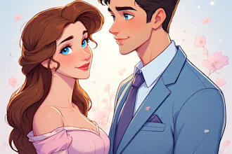 design a personalized couple portrait, perfect for gifts