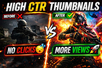 design high CTR gaming youtube thumbnails